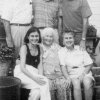 Vuka Stepovich (centre, seated) surrounded by family from left Mike Stepanovich, Misha Stepanovich and Alex Stepanovich. Seated from left Ellen Burdette and Nada Houston. They are pictured at “Vuka’s Villa”, the cabin of the first generation of Stepa
